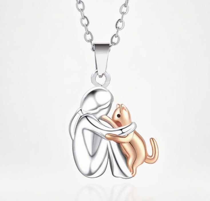 Ewa&Co™ Naszyjnik z wisiorkiem w kształcie kota