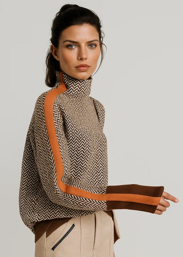 Ewa&Co™ Elin Sweter z Wysokim Kołnierzem