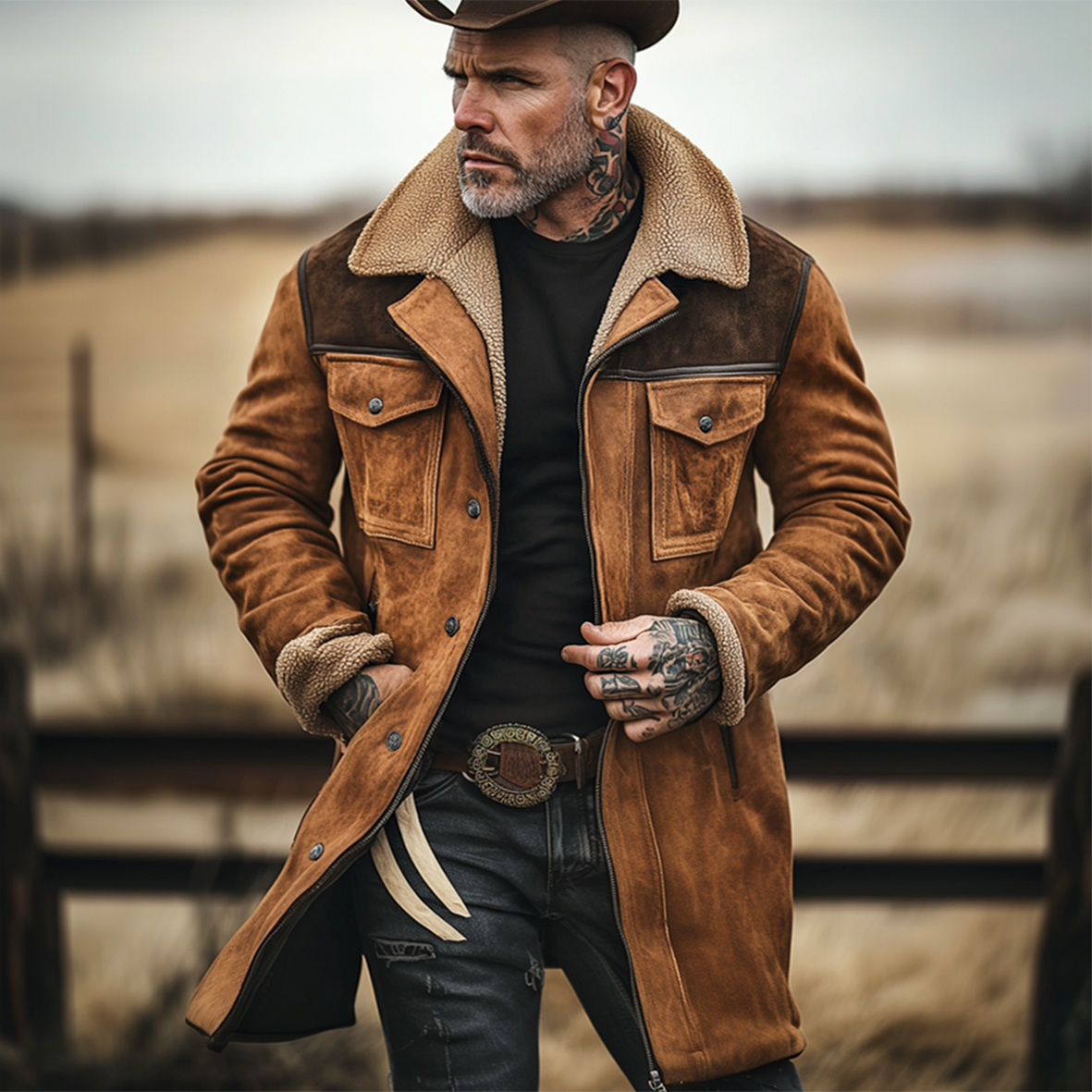 Ewa&Co™ Vintage płaszcz outdoorowy z wieloma kieszeniami