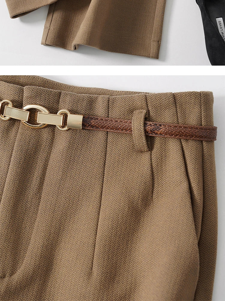 Ewa&Co™ Zwarte Wolmix Met Wijde Pijpen