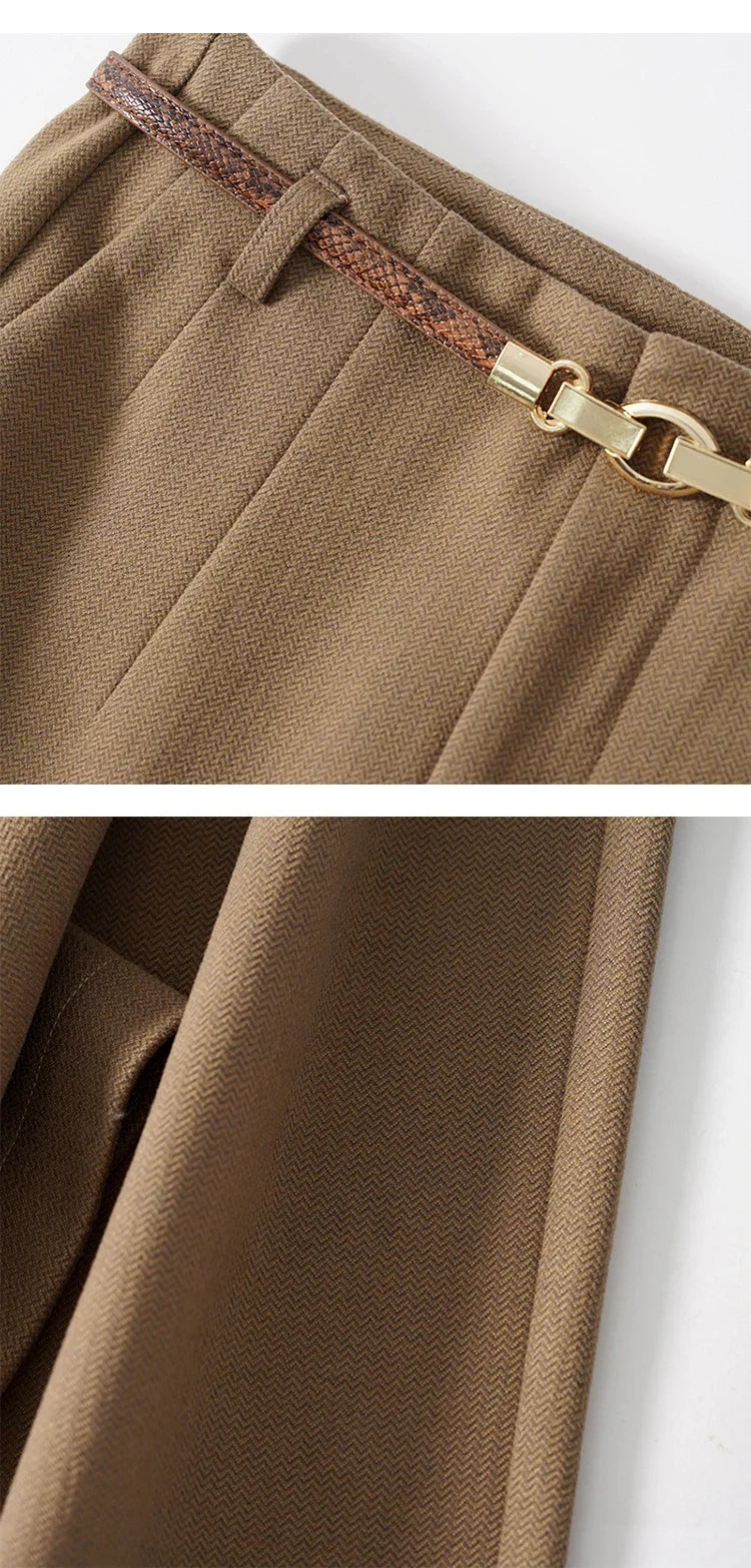 Ewa&Co™ Zwarte Wolmix Met Wijde Pijpen