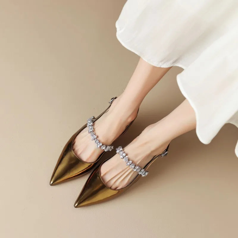 Ewa&Co™ Eleganckie buty na niskim obcasie Crysel