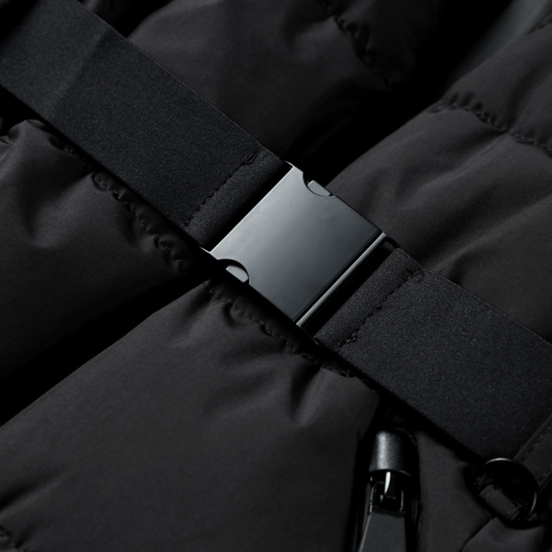 Ewa&Co™ Czarna ocieplana kurtka narciarska premium