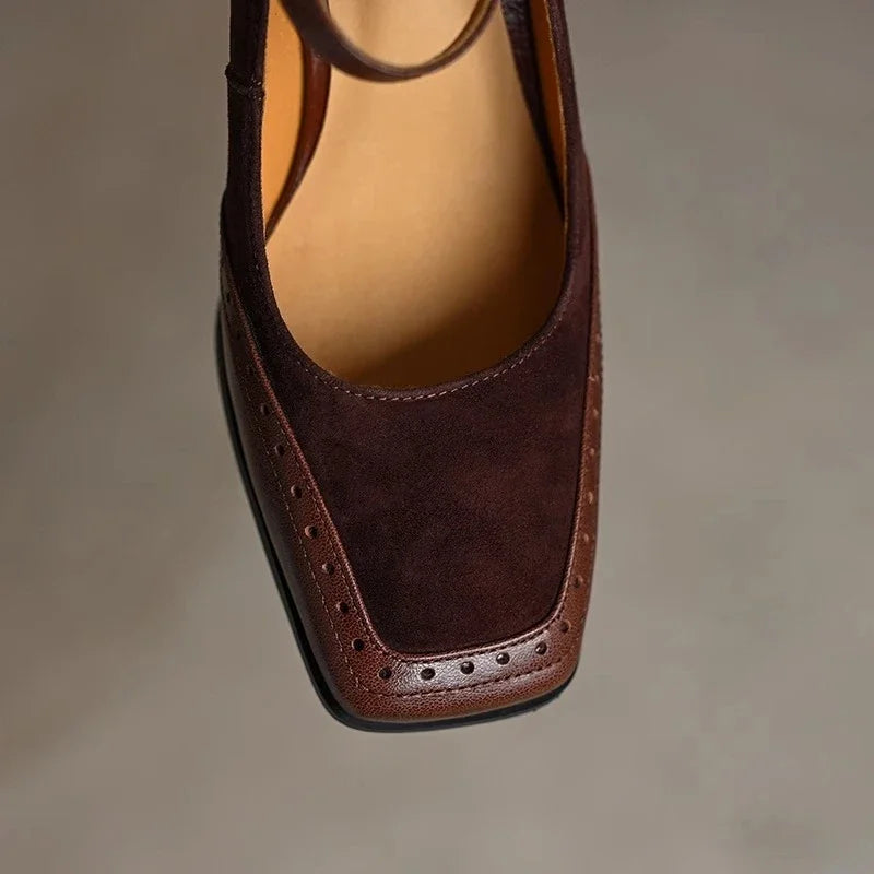 Ewa&Co™ Eleganckie Szpilki w Kolorze Ziemi