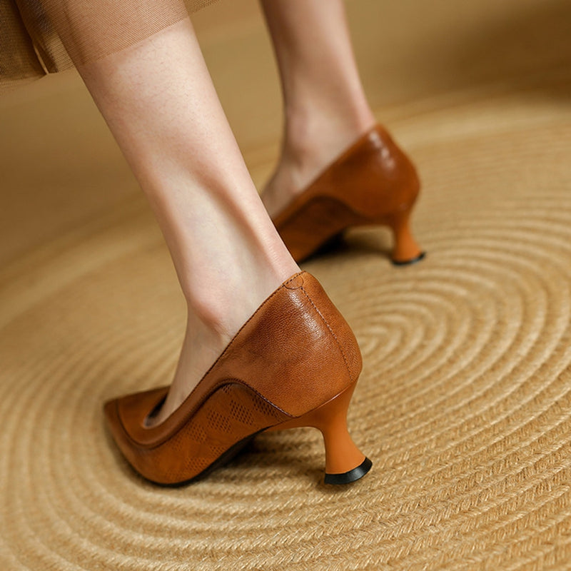 Ewa&Co™ Eleganckie Szpilki ze Skóry Naturalnej Belle