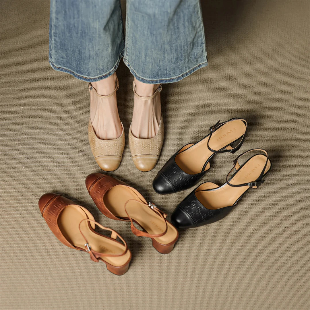 Ewa&Co™ Szykowne Szpilki z Prawdziwej Skóry Valery