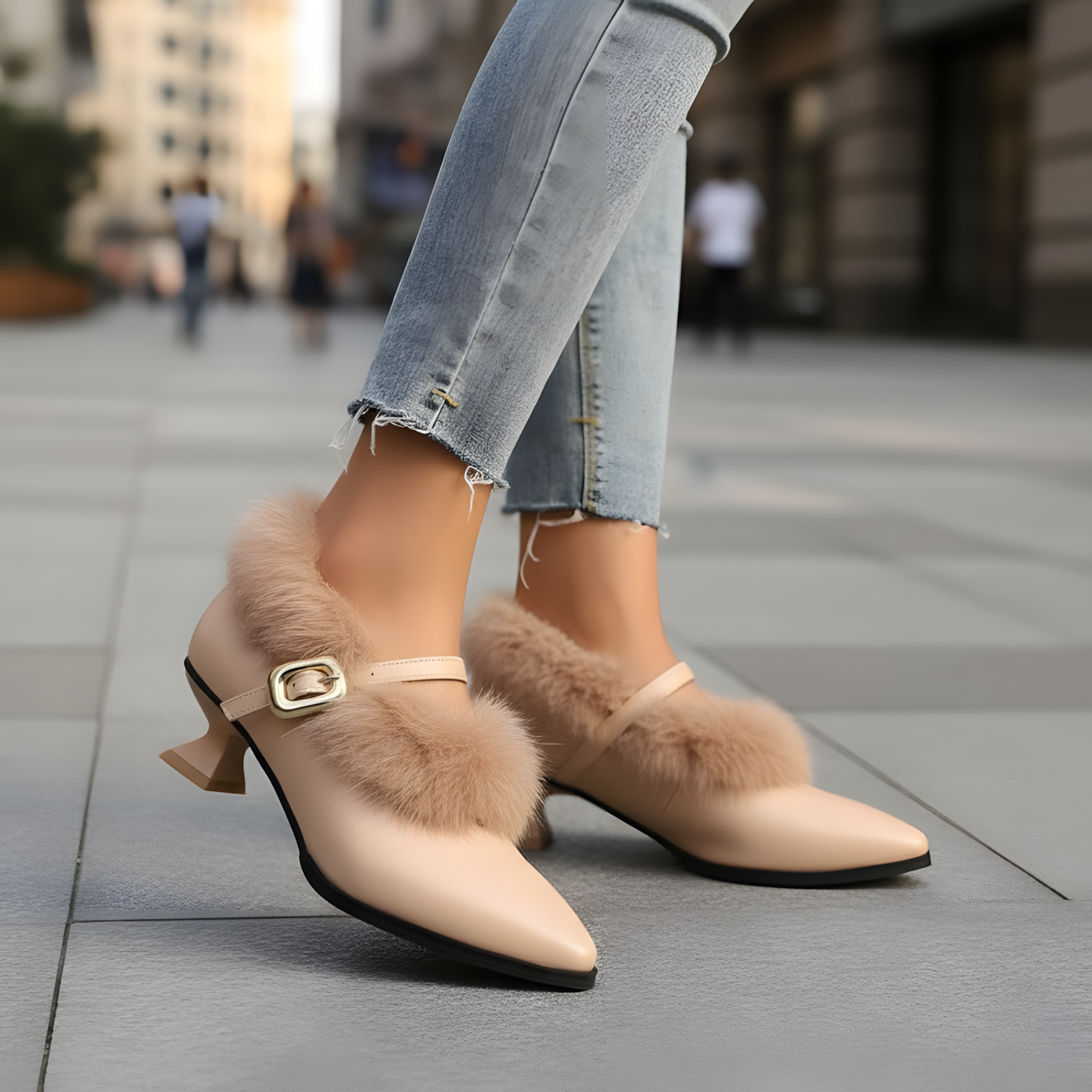 Ewa&Co™ Szpilki z miękkiej skóry Velina